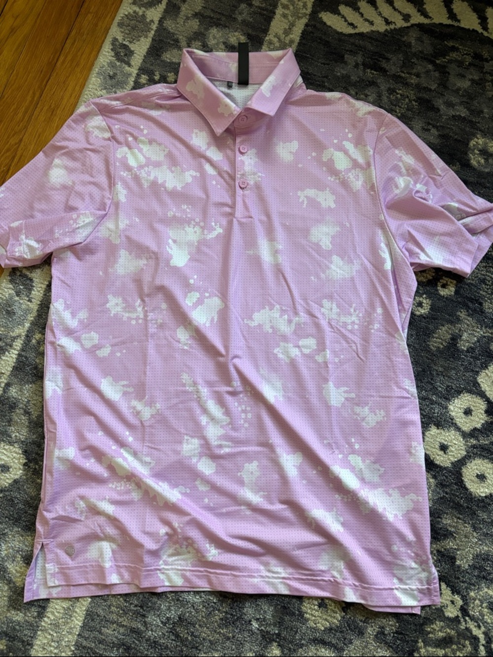 adidas Pink and White Short-Sleeve Polo Shirt
